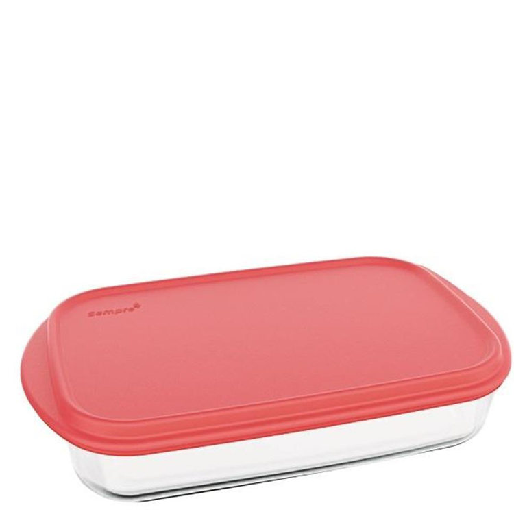 RECTANGULAR GLASS BOWL WITH LID | 68220201097351