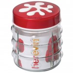 HEREVIN 1L STRIPED GLASS STORAGE POT | 135901-000