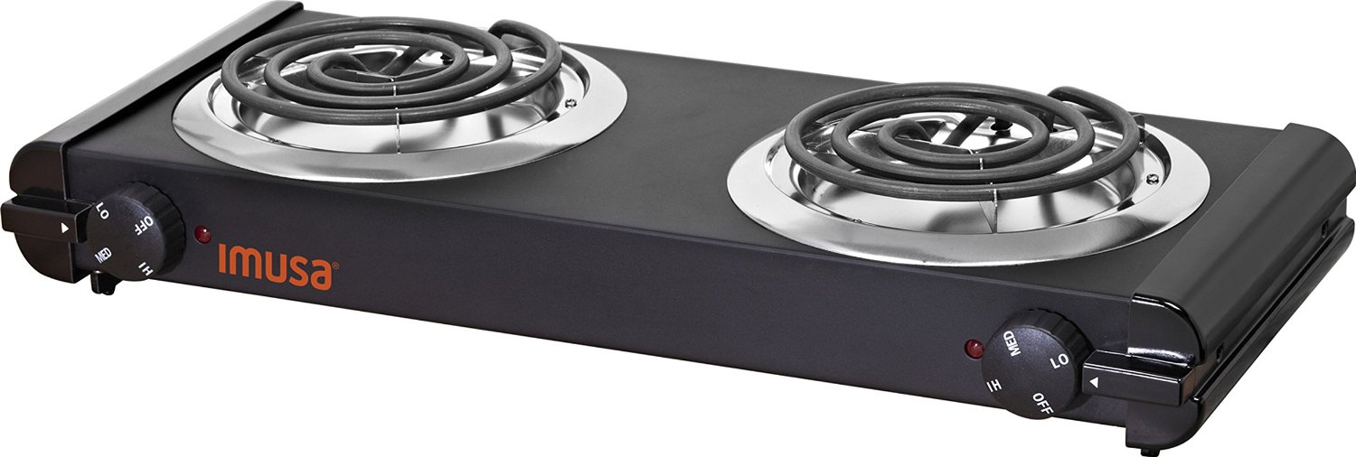 71uUEBVaSIL._SL1500_.jpg IMUSA ELECTRIC DOUBLE BURNER 1500W | GAU-80306 - Image 1
