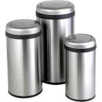 HOME ZONE 3 PIECE STAINLESS STEEL TRASH CAN SET | 864763