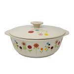 ROUND CASSEROLE WITH LID &FLOWER DECAL | DBT-502519