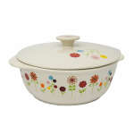 ROUND CASSEROLE WITH LID &FLOWER DECAL | DBT-502519 - Image 4