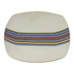 OSTER SQUARE SALAD PLATE WITH COLORED STRIPES | SP-0093S