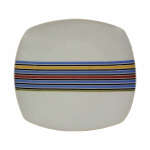 OSTER SQUARE SALAD PLATE WITH COLORED STRIPES | SP-0093S - Image 2