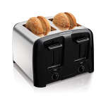 HAMILTON BEACH 4SLICE TOASTER CHROME-BLACK | 24614