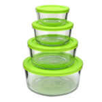KITCHEN CLASSICS 8 PIECE ROUND GLASS FOOD STORAGE SET | KC-11468