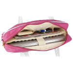 MYGIFT 14.1 INCH PINK DIAMOND QUILTED PATTERN WITH WHITE ACCENT | MYGIFT - Image 2