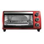 BLACK & DECKER 4 SLICE TOASTER OVEN RED/BLACK | TO1303RB