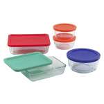 PYREX 10 PIECE GLASS STORAGE SET WITH PLASTIC COVERS | 1091198
