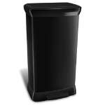 CURVER 50L METAL EFFECT PLASTIC PEDAL TOUCH DECO BIN BLACK | 3253922162029 - Image 2