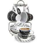 BENECASA ESPRESSO 9PC SET W/STAND | BC-43888