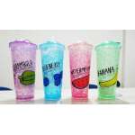 FROSTY SUCTION MUG 650ML CRYSTAL GLASS ICE CUP WITH STRAW | DBT-018652