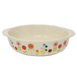 ROUND BAKEWARE WITH FLOWER DECAL | DBT-502458