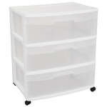 STERILITE WIDE 3 DRAWER CART WHITE FRAME | 29308001