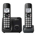 PANASONIC 2 HANDSETS EXPANDABLE CORDLESS PHONE WITH TALKING CALLER ID WHITE | KXTGD512B