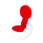 ESBS CHAIR WHITE FRAME + RED CUSHION RND EGG | B28WR