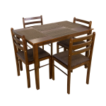 DINING TABLE WITH 4 CHAIRS stof recht | JIMP168C