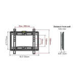BARKAN 13"-39" FLAT TV FIXED WALL MOUNT BLACK | E202+B - Image 2