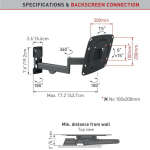 BARKAN 26"-39" FLAT/CURVED TV 4 MOVEMENT WALL MOUNT BLACK | M4TVM.B - Image 2