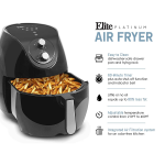 ELITE PLATINUM 7QT XL DELUXE W/ADJUSTABLE TIMER AND TEMPERATURE AIR FRYER BLACK | EAF-553 - Image 2
