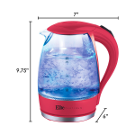 ELITE PLATINUM 1.7L GLASS CORDLESS ELECTRIC KETTLE RED | EKT-300R - Image 4