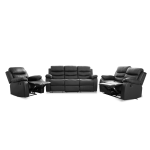 MONTECATINI BEVERLY RECLINER SET BLACK (CHAIR+LOVE SEAT+SOFA) | MBRSB001