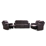 MONTECATINI BEVERLY RECLINER SET BROWN (CHAIR+LOVE SEAT+SOFA) | MBRSBR004