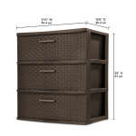 STERILITE 3 DRAWER WIDE WEAVE TOWER (EXPRESSO) | STL-25306P01 - Image 3
