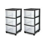STERILITE 3 DRAWER MEDIUM CART BLACK FRAME | STL-28309002