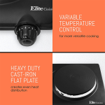 ELITE CUISINE SINGLE BURNER BLACK | ESB-301BF - Image 2