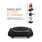 ELITE CUISINE SINGLE BURNER BLACK | ESB-301BF - Image 3