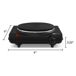 ELITE CUISINE SINGLE BURNER BLACK | ESB-301BF - Image 4