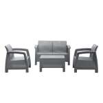 KENNEDY SOFA SET 2+1+1+COFFEE TABLE/DARK GREY | P2029-0002