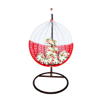 SINGLE SWING BROWN WITH FLOWER CUSHION | WF-A02