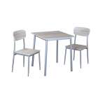 KIS TOULON  METAL/MDF DININGSET 2PERS GY/OAK | SET 700/2