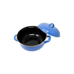EMAILLE POT MET DEKSEL 10X20 BLAUW | AV009257 - Image 2