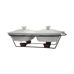 CRYSTALLINE 2QT BUFFET DOUBLE COVERE W/COPPER STAND | CIR-33635