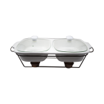 CRYSTALLINE 2QT BUFFET DOUBLE COVERE W/COPPER STAND | CIR-33635 - Image 2