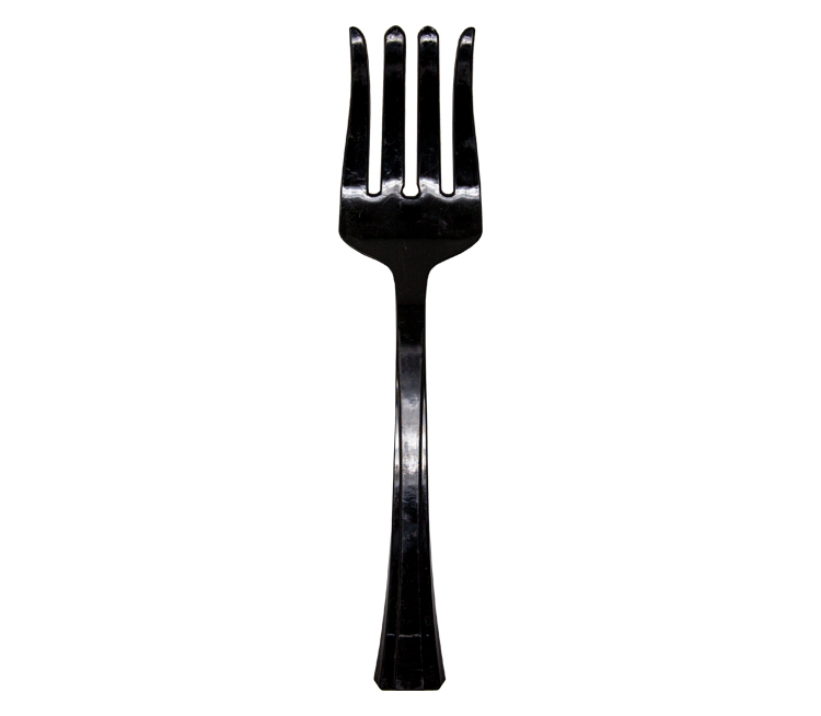 61008 LILLIAN PLASTIC SALAD SERVING FORK BLACK | 61008 - Image 1