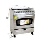 PREMIER GAS STOVE 30" 6 BURNER WITH OVEN | EF-6500GH(SS) - Image 3