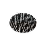 GLASS COASTER 10CM BLACK | 005800
