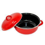 22CM RED STEEL COOKING POTS  W/LID | KIRP-66006799 - Image 2