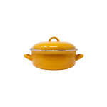 16CM YELLOW STEEL COOKING POT W/LID | KIRP-66009172