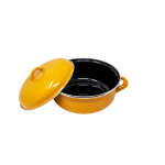 16CM YELLOW STEEL COOKING POT W/LID | KIRP-66009172 - Image 2