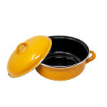 22CM YELLOW STEEL COOKING POT  W/LID | KIRP-66009202 - Image 2