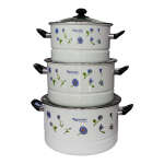 3 PC. COOKING POT SET WITH FLOWER DESIGN | PRIMO-C217