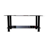 CENTER TABLE WITH BLACK GLASS TOP | PRIMO-C227