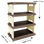 VITTORA PLASTIC SHOE ORGANIZER RACK WITH 4 LAYERS | PRIMO-P6SR4 - Image 2