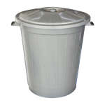 GREY PLASTIC STORAGE BIN WITH LID | PRIMO-T7K007