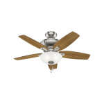 HUNTER KENBRIDGE 42" CEILING FAN W/LED LIGHTS BRUSHED NICKEL | 51102